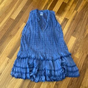 Sunday Tropez Women’s Blue Ruffle Bottom Dress Size S